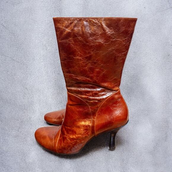 Kenneth Cole New York Shoes - Vintage Y2K Kenneth Cole New York Brown Cognac Leather City Boots Women’s 8.5